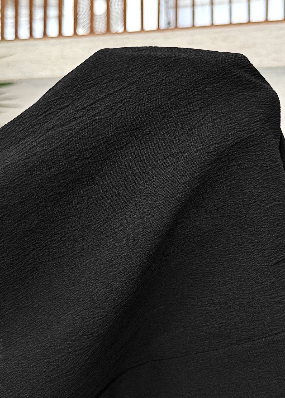 Black Soft Straight Leg Elastic Waist High Waisted Pants | picture 