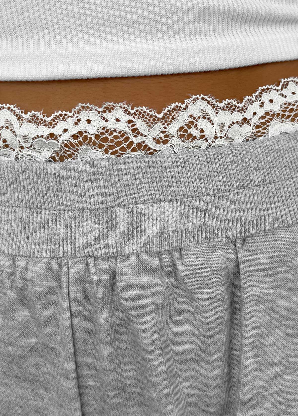 Grey Soft Wide Leg Elastic Waist High Waisted Pants | picture 