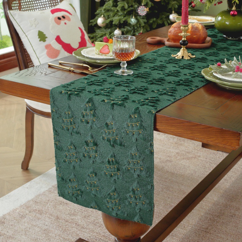 Christmas Green Tree Star Design Table Runner | picture 