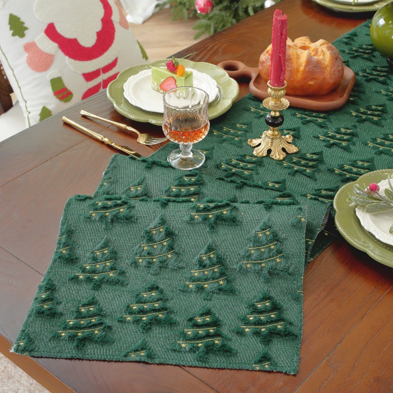 Christmas Green Tree Star Design Table Runner | picture 