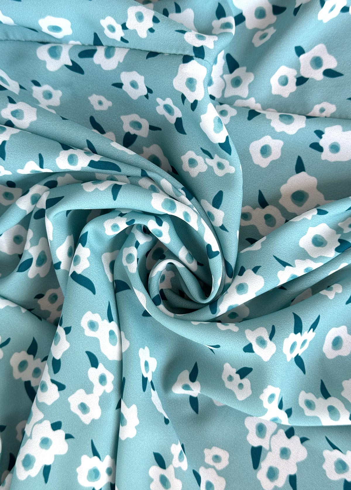 Blue Smocked Ditsy Floral Print Half Sleeve Dress | picture 