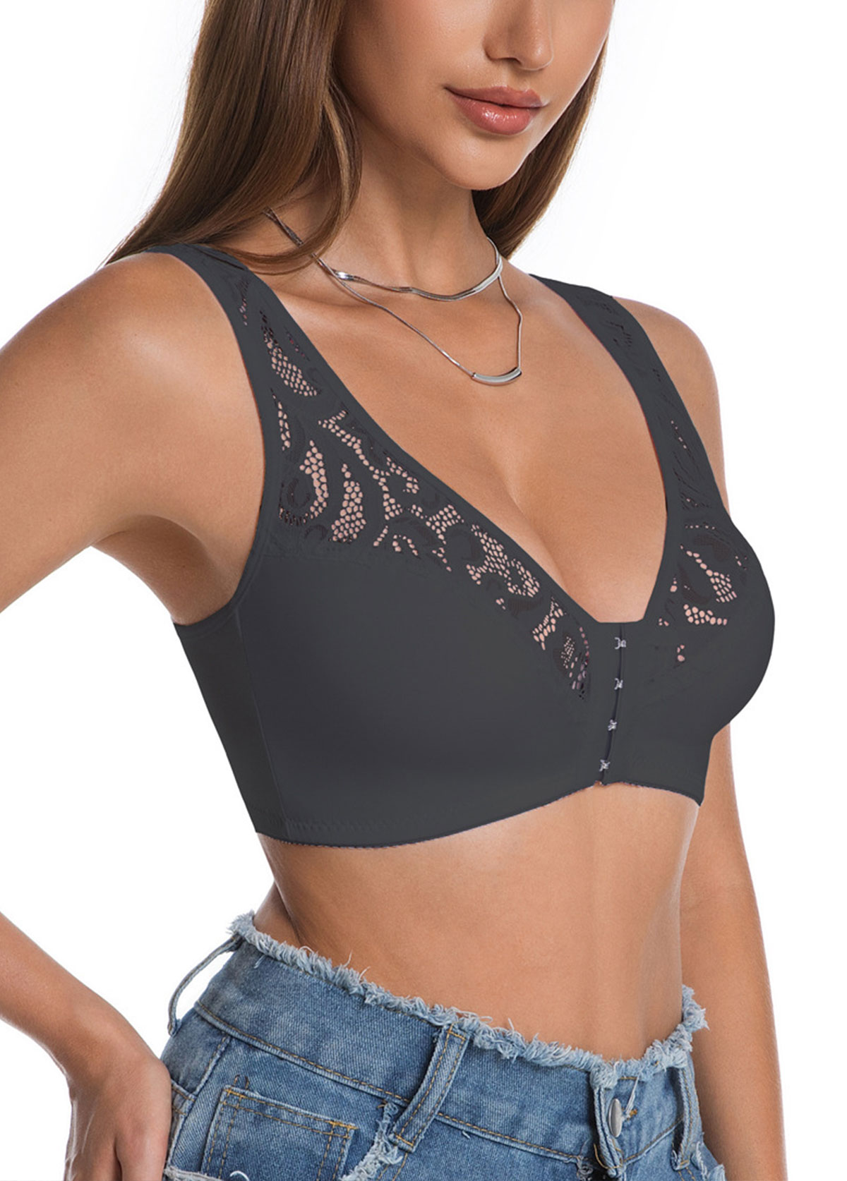 Black Push Up V Neck Bra | picture 