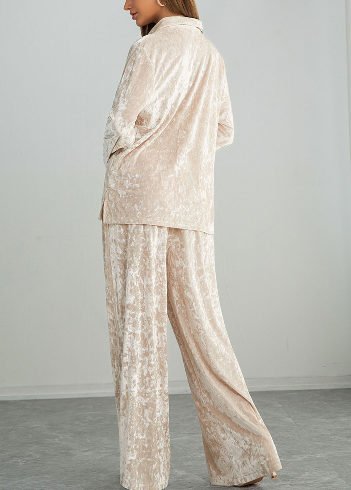 Champagne Long Sleeve Lounge Top and Pants | picture 