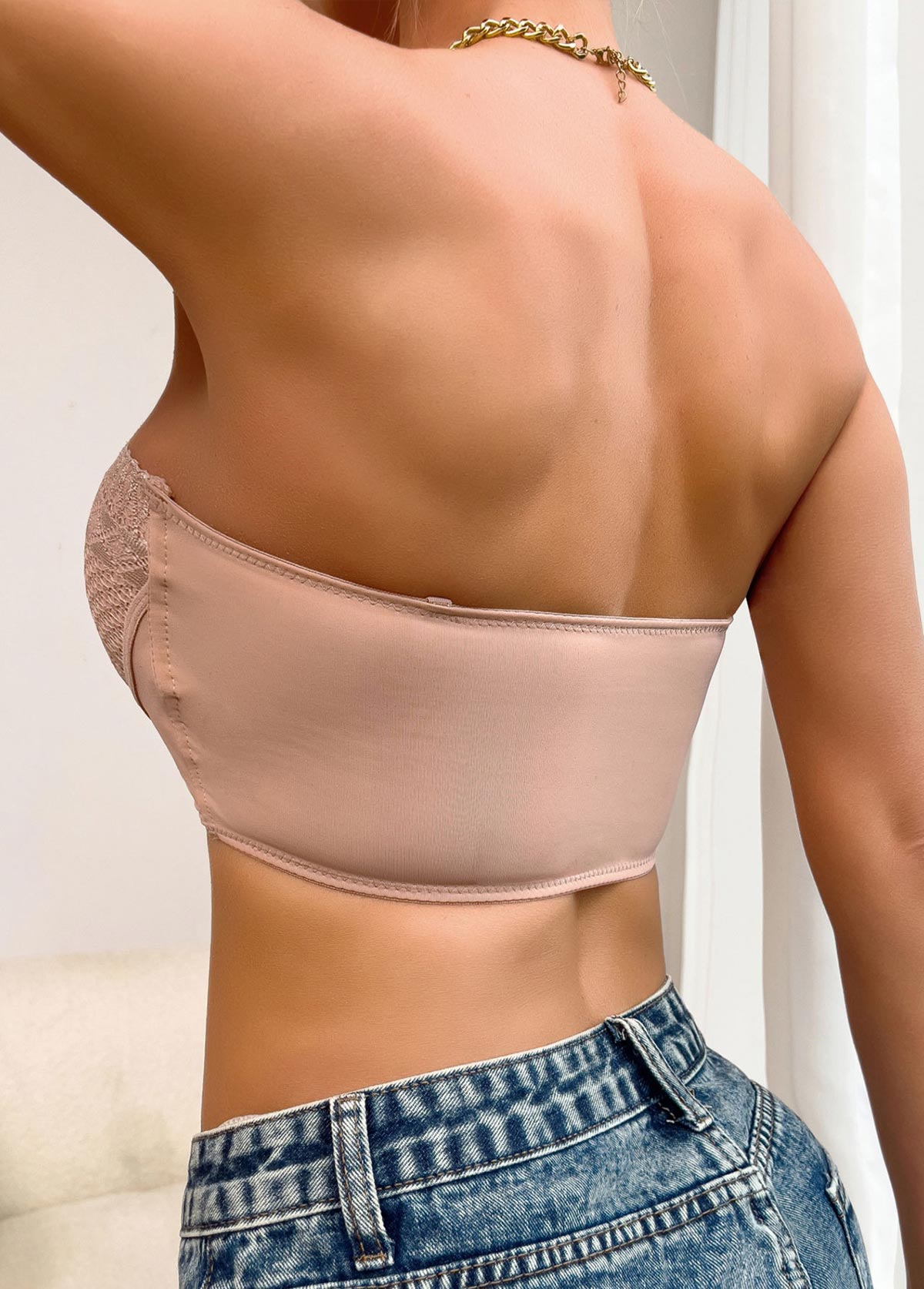 Dusty Pink Push Up Bandeau Bra | picture 