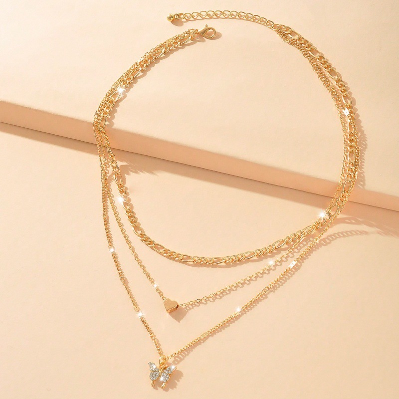 Golden Color Butterfly Metal Detail Necklace | picture 