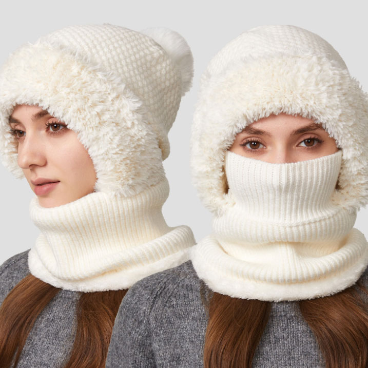 Beige Color Acrylic Detail Hat Beanie | picture 