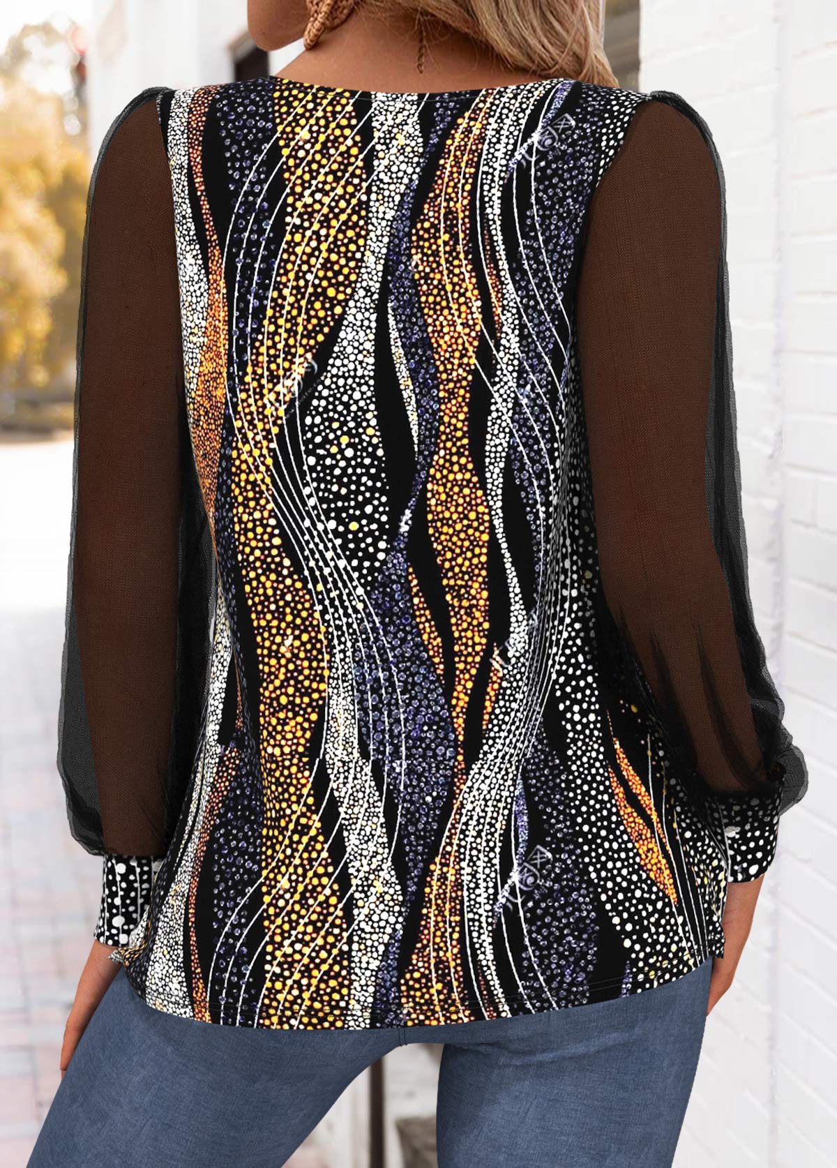 Multi Color Tummy Coverage Dazzle Colorful Print T Shirt | picture 