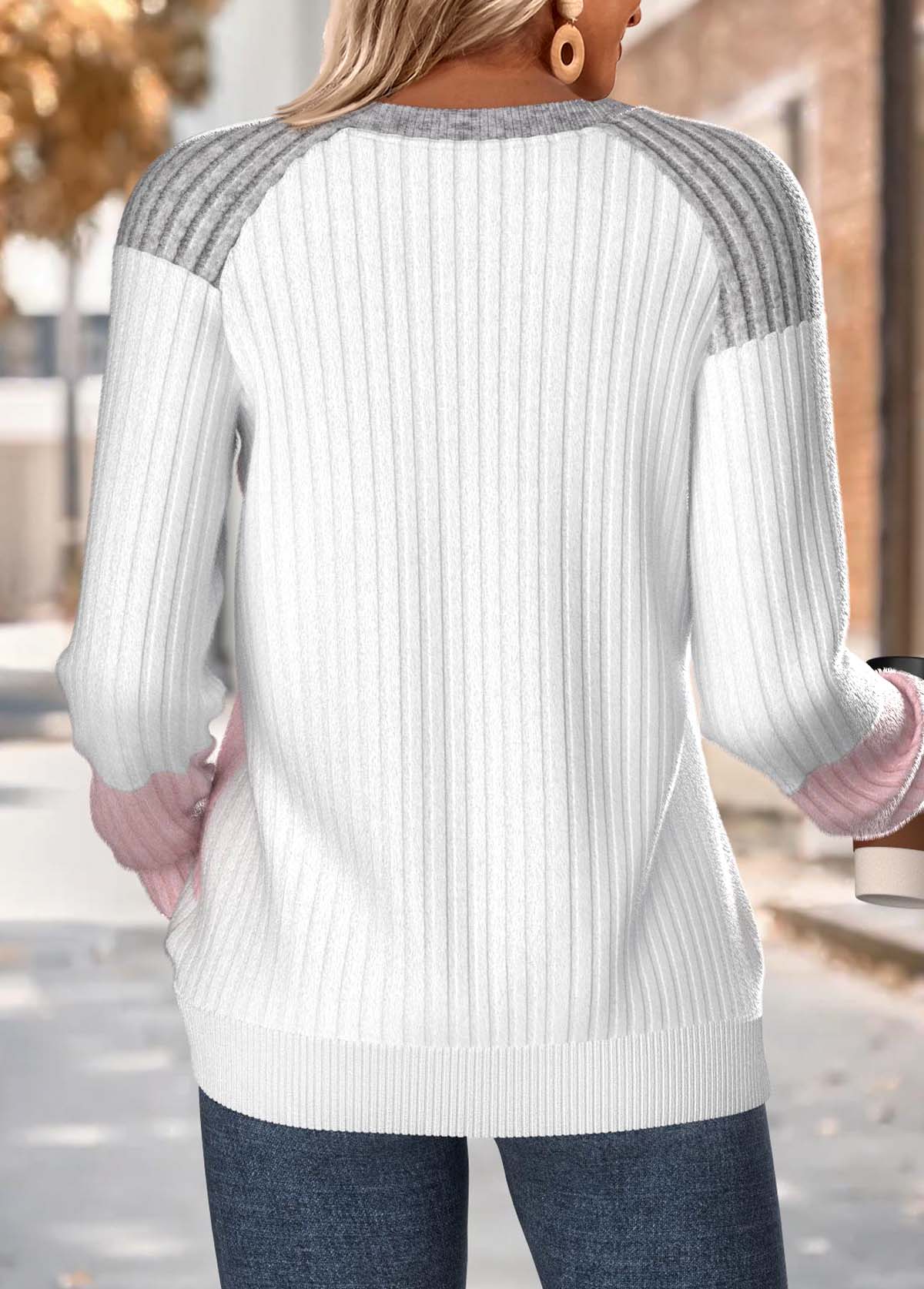 Multi Color Tummy Coverage Long Sleeve Round Neck Sweatshirt | picture 