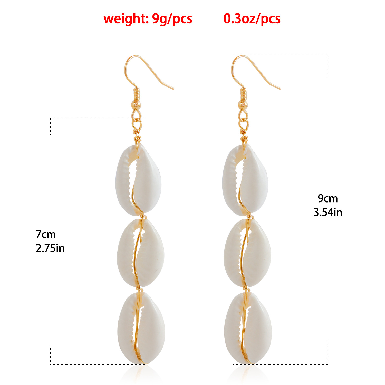 Raw White Tassel Shell Design Earrings | picture 
