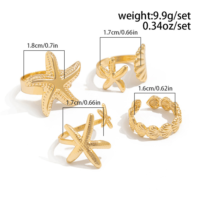 Golden Color Alloy Adjustable Open-Statement Ring | picture 
