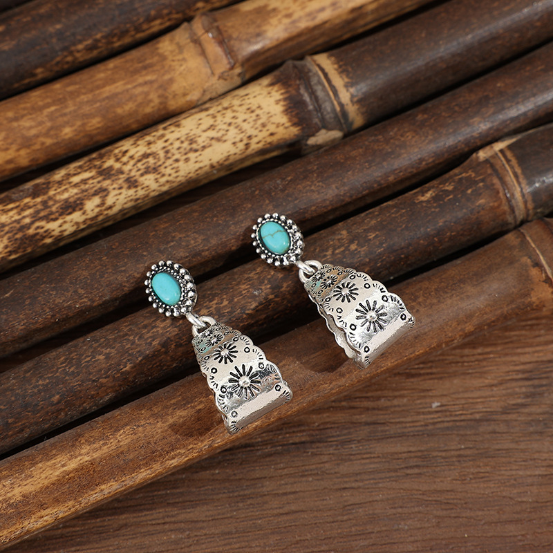 Silver Color Alloy Detail Geometric Earrings | picture 