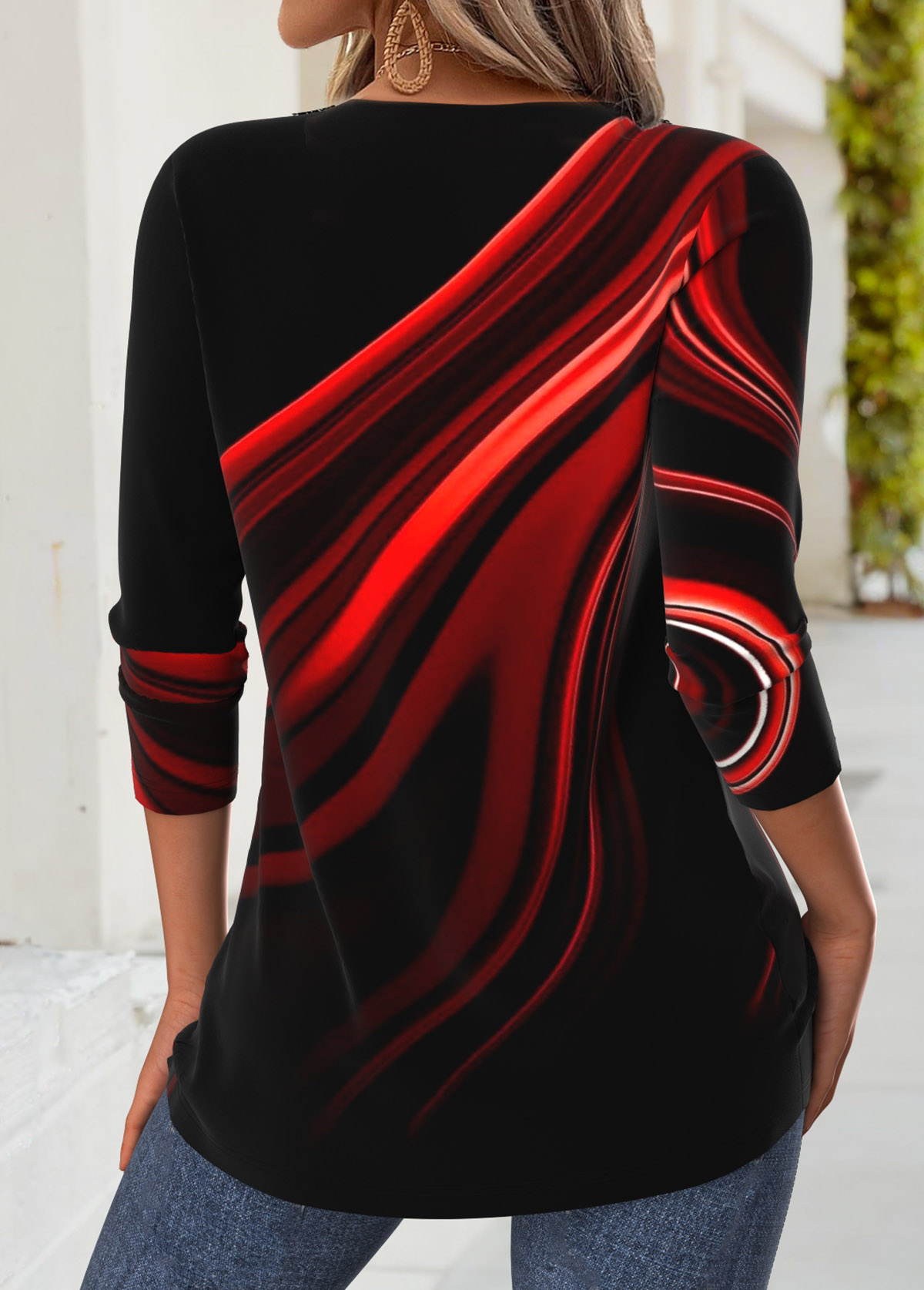 Black Tummy Coverage Ombre Long Sleeve T Shirt | picture 