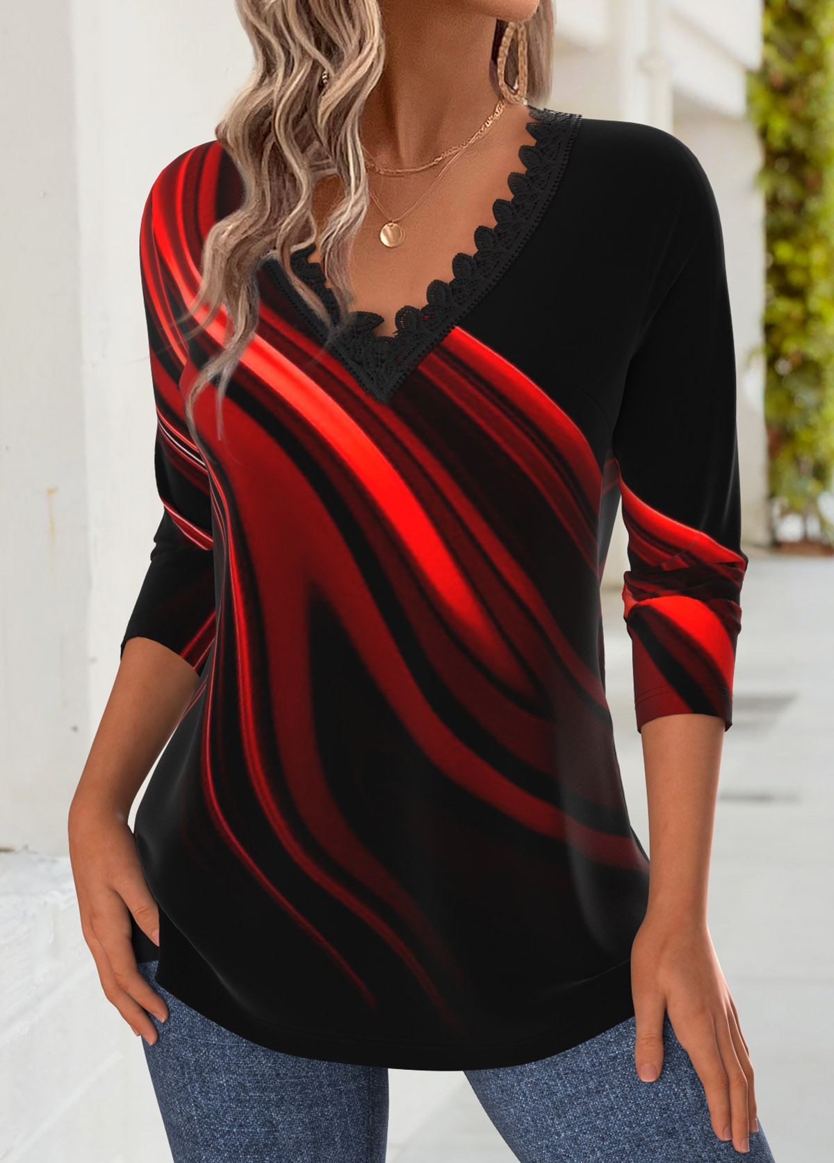 Black Tummy Coverage Ombre Long Sleeve T Shirt | picture 