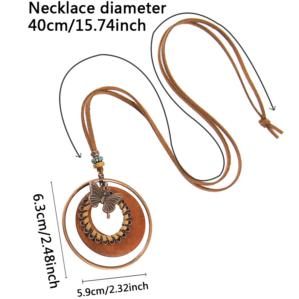 Dark Coffee Butterfly Alloy Detail Necklace | picture 