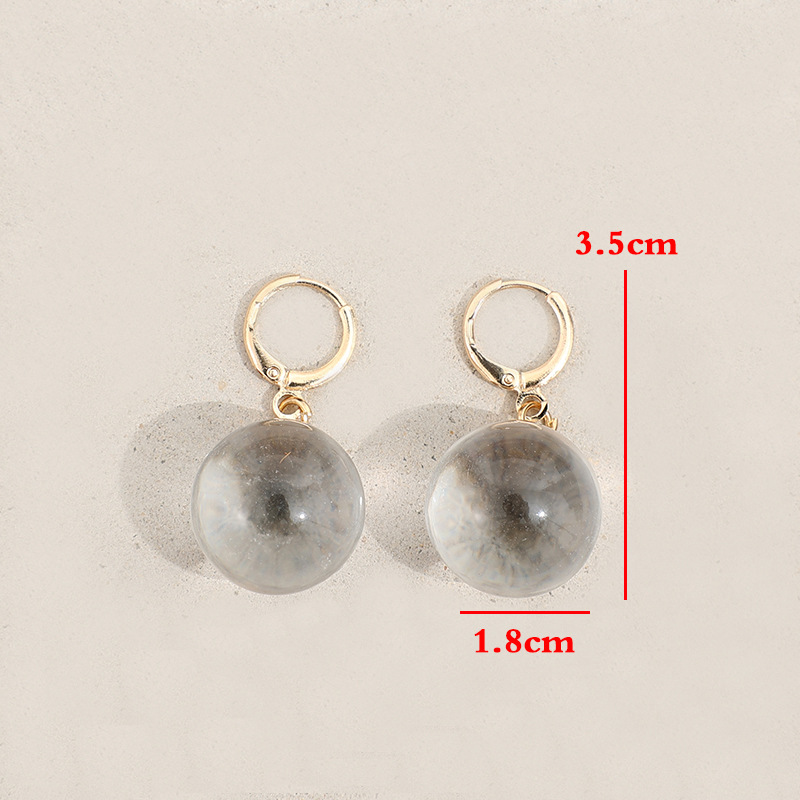 Silvery Color White Glass Detail Earrings | picture 