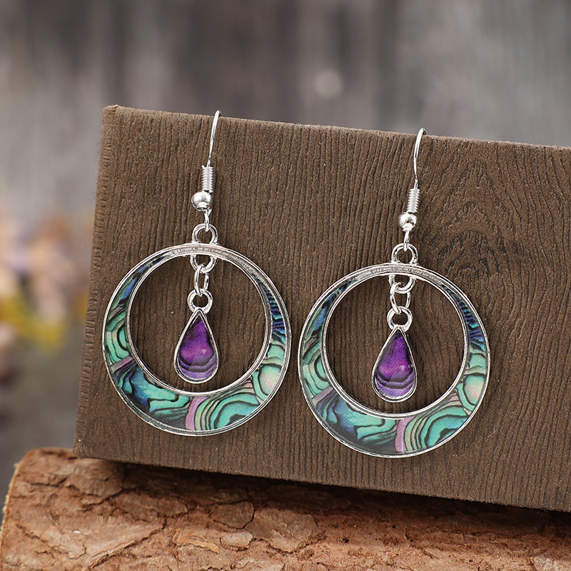 Silver Color Round Alloy Detail Earrings | picture 