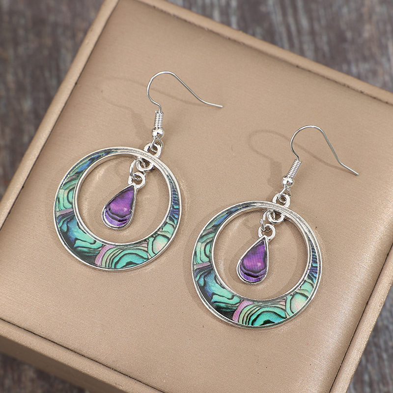 Silver Color Round Alloy Detail Earrings | picture 