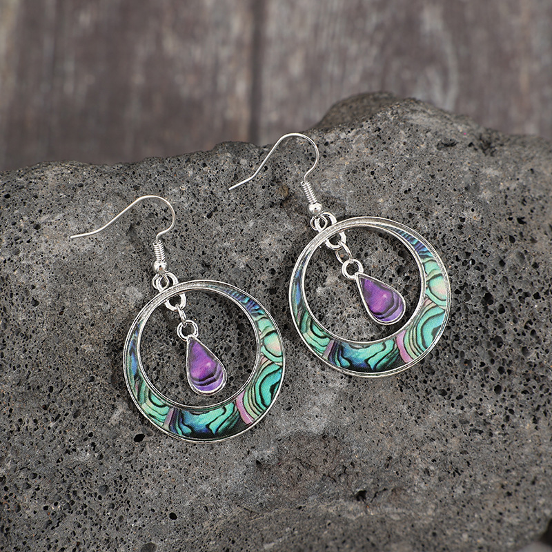 Silver Color Round Alloy Detail Earrings | picture 