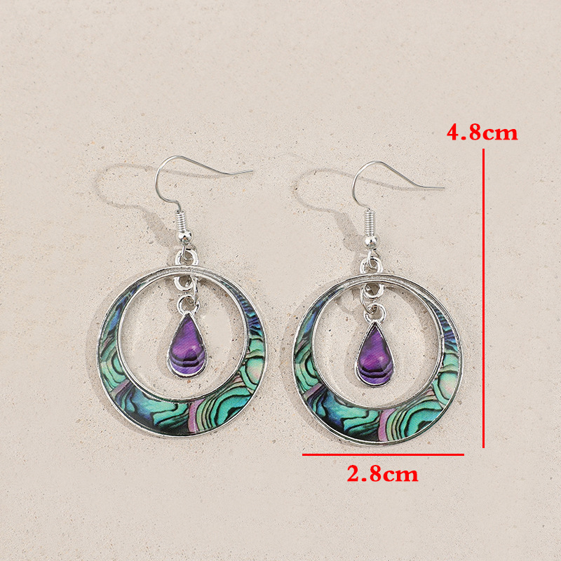 Silver Color Round Alloy Detail Earrings | picture 