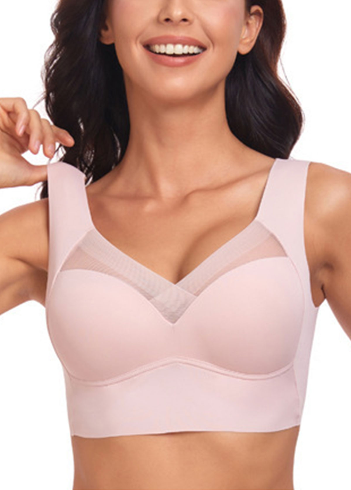 Light Pink Color V Neck Bra | picture 