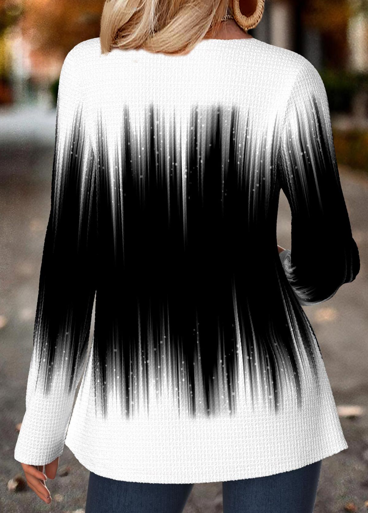 Multi Color Tummy Coverage Ombre Long Sleeve T Shirt | picture 