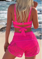 Criss Cross Lace Hot Pink Bikini Set | thumb picture 