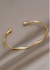 Golden Alloy Open Cuff Twisted Bangle | thumb picture 