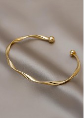 Golden Alloy Open Cuff Twisted Bangle | thumb picture 