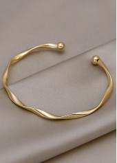 Golden Alloy Open Cuff Twisted Bangle | thumb picture 