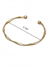 Golden Alloy Open Cuff Twisted Bangle | thumb picture 