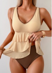 Tummy Coverage Mid Waisted Pink Tankini Set