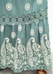 Sage Green Tummy Coverage Tribal Print Maxi Bandeau Dress | thumb picture 