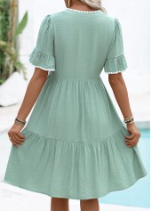 Green Tummy Coverage Short Split Neck Dress | thumb picture 