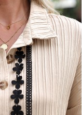 Light Camel Tummy Coverage Short Sleeve Shirt Collar Dress | thumb picture 