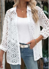 White Tummy Coverage Long Sleeve Shirt | thumb picture 
