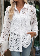 White Tummy Coverage Long Sleeve Shirt