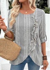 Black Tummy Coverage Long Sleeve Round Neck Blouse | thumb picture 