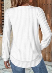 White Long Sleeve Round Neck Sweatshirt | thumb picture 