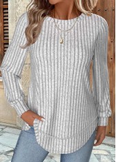 Light Grey Marl Tummy Coverage Long Sleeve Sweatshirt