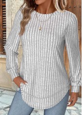 Light Grey Marl Tummy Coverage Long Sleeve Sweatshirt | thumb picture 