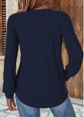 Navy Long Sleeve Round Neck Sweatshirt | thumb picture 