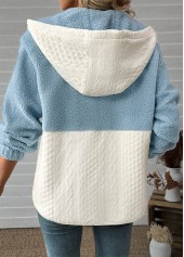 Light Blue Tummy Coverage Long Sleeve Hooded Coat | thumb picture 