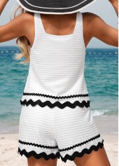 Pull On Mid Waisted Wave Pattern Print Tankini Set | thumb picture 