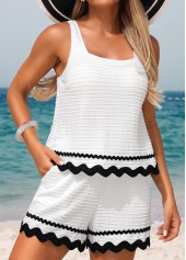 Pull On Mid Waisted Wave Pattern Print Tankini Set | thumb picture 
