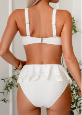 Pull On Mid Waisted White Bikini Set | thumb picture 