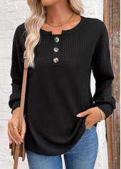 Black Tummy Coverage Long Sleeve Round Neck Sweatshirt | thumb picture 