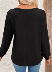 Black Tummy Coverage Long Sleeve Round Neck Sweatshirt | thumb picture 