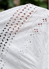 White Maxi Patchwork Belted Sleeveless Tie Collar Dress | thumb picture 