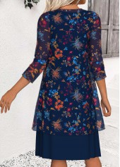 Navy Tummy Coverage Ditsy Floral Print Dress and Cardigan | thumb picture 