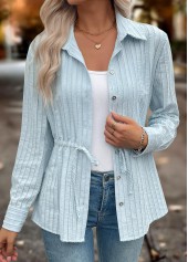Light Blue Tummy Coverage Long Sleeve Shirt | thumb picture 